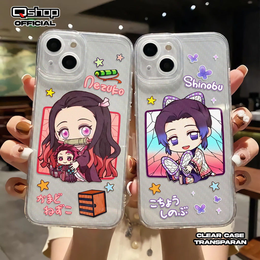 Clear Case Demon Slayer Nezuko Series QS205 for Oppo A5S A16 A15 A17 A57 A18 A38 A12 A54 A58 A78 A55