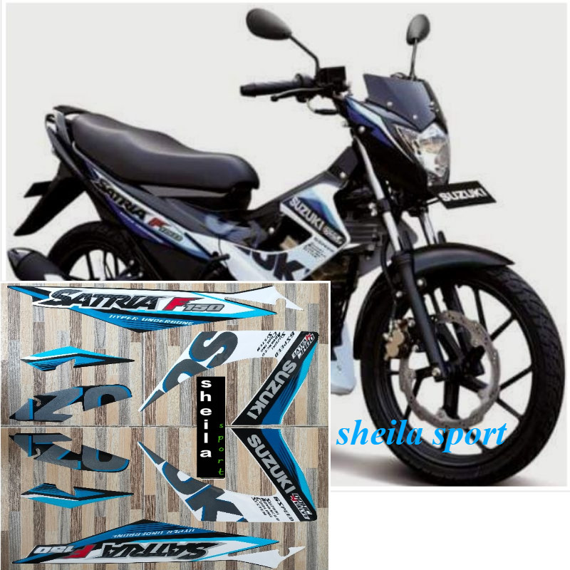 striping stiker lis Suzuki satria fu F 150 putih biru tahun 2015 2016 kualitas bagus