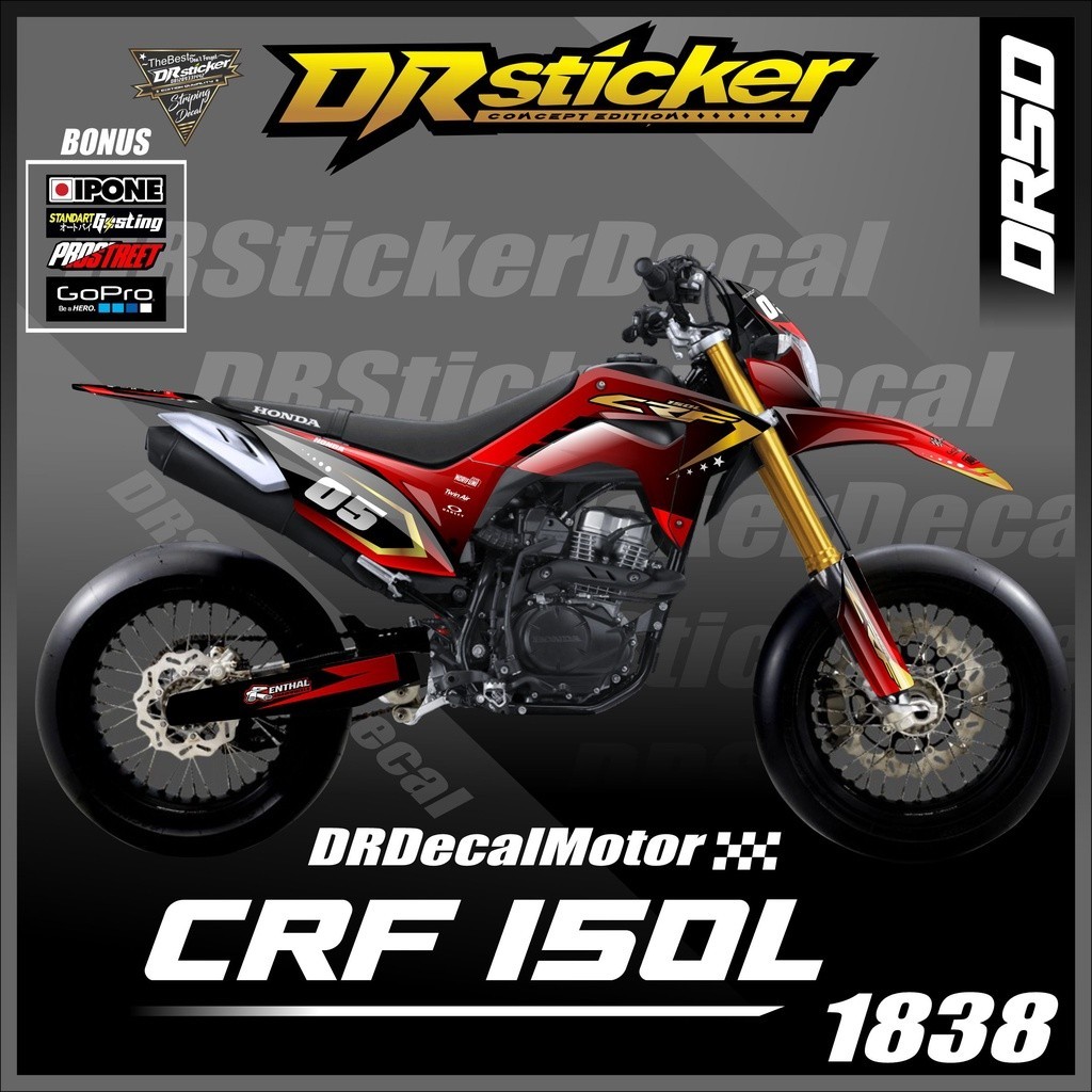 decal crf 150l fullbody desain minimalis racing crf supermoto decal crf 150l hologram