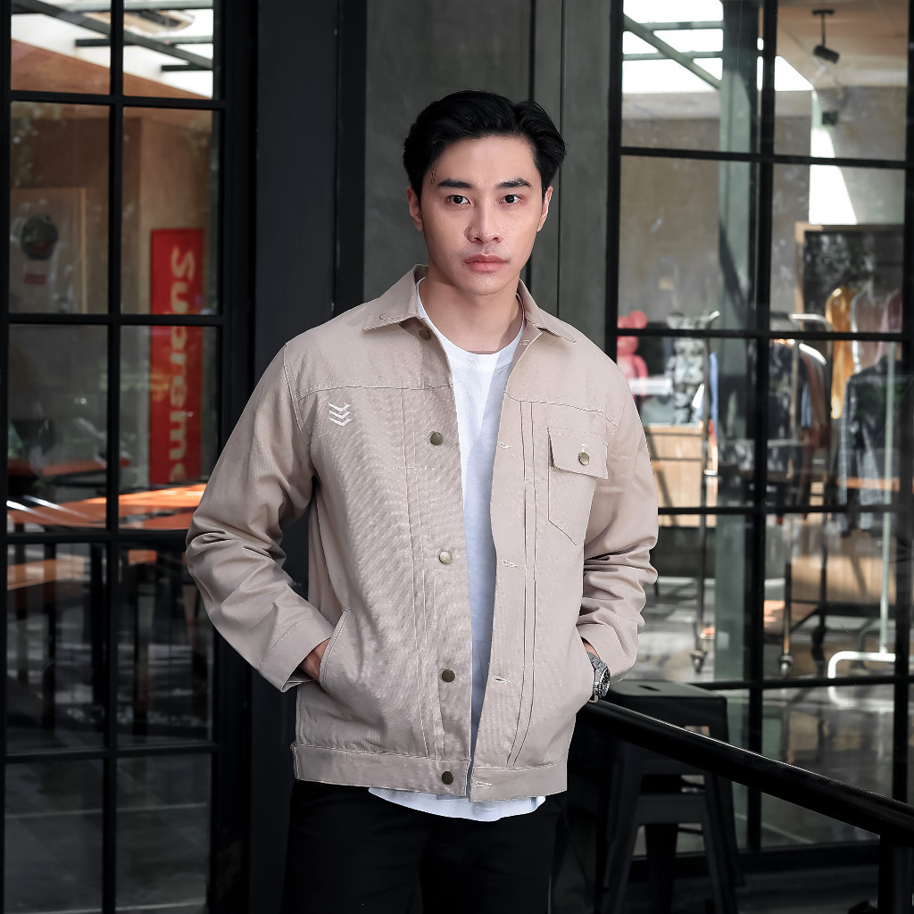 Jaket Trucker Pria Cream / Jaket Trucker Keren Murah