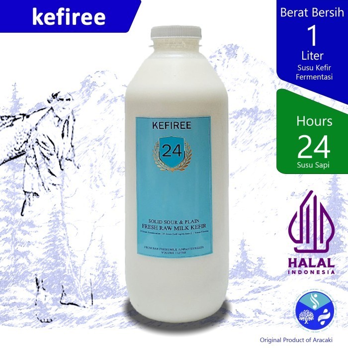 

New | KEFIR SUSU / MILK KEFIR (24 JAM-NON PASTEURIZED-1 LITER) - KEFIREE