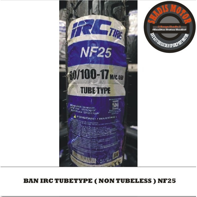 Ban IRC Tubetype Tipe NF25 Ukuran 80/100 Ring 17