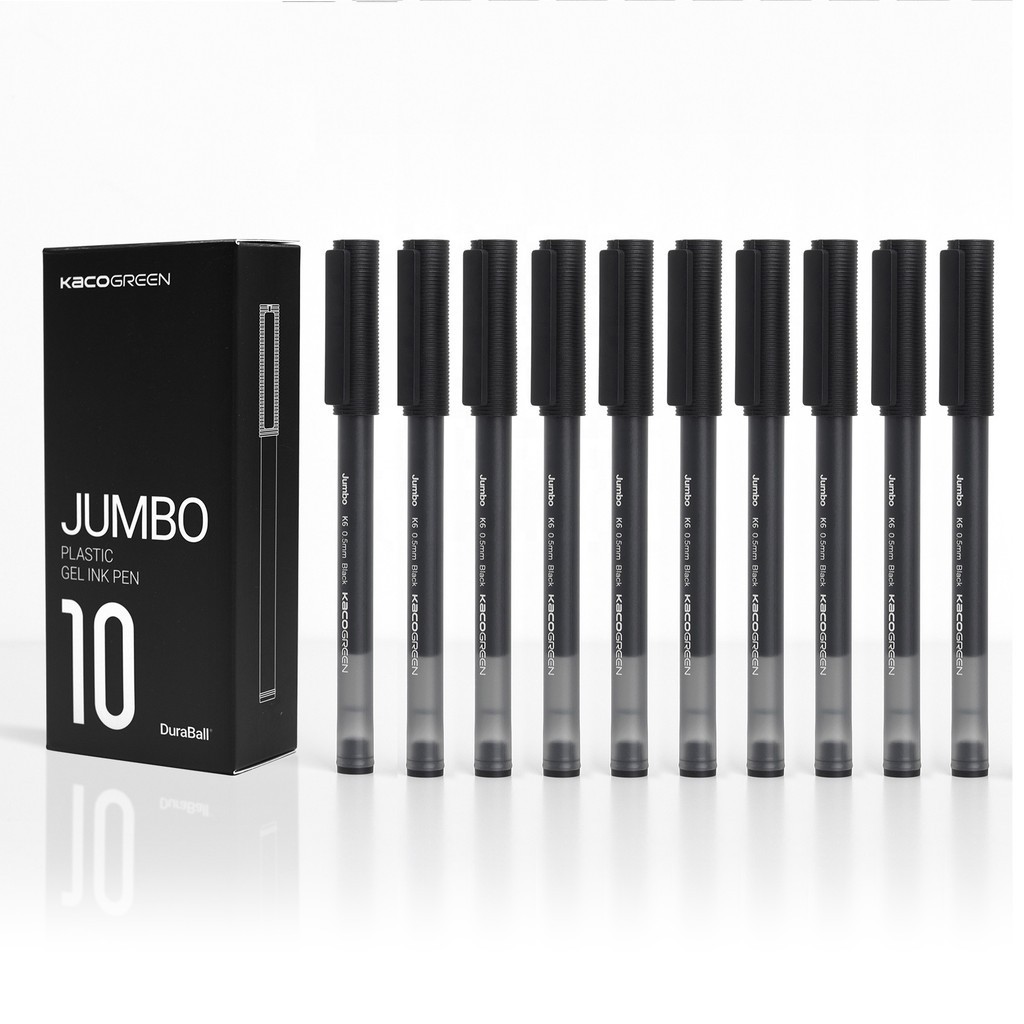 

KACO JUMBO Gel Ink Pens 0.5mm Fine Point Black Color Barrel with Long Lasting Writing Ink