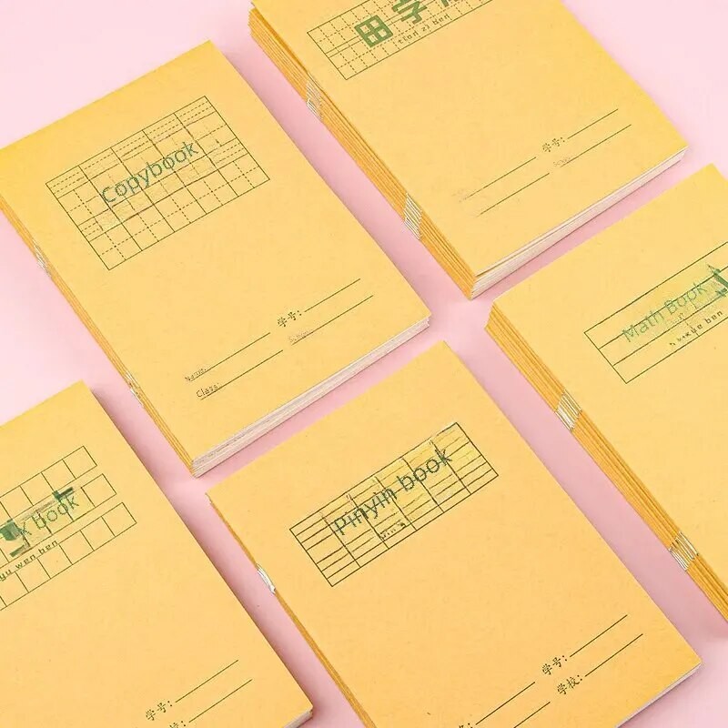 

Children's Student Notebooks Made Cow Leather For Math Spelling Character Practice Grid Pattern Design