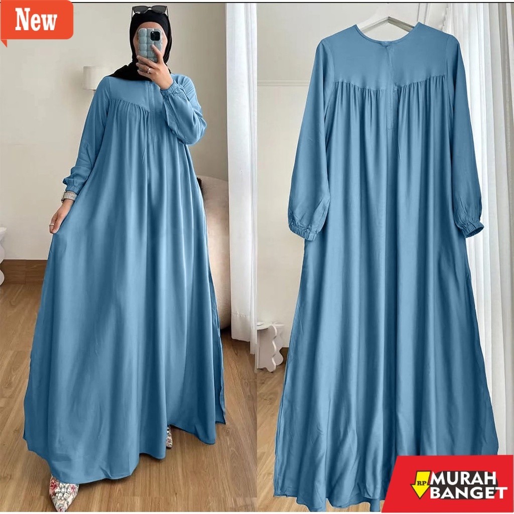 Gamis wanita untuk lebaran- GAMIS WANITA POLOS TERBARU / GAMIS BUSUI CRINKLE AIRFLOW PREMIUM / BAJU 