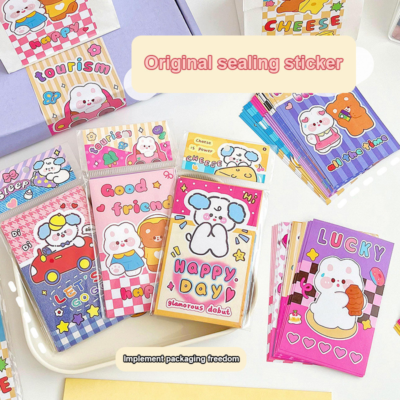 

COD✨Stiker Penyegel Anak Anjing Lucu Stiker Kemasan Kue Stiker Buku Besar Tangan-Yinmer