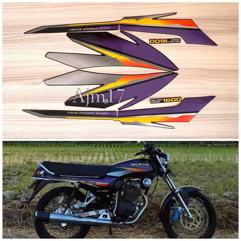 STIKER STRIPING GL PRO 1997 HITAM UNGU