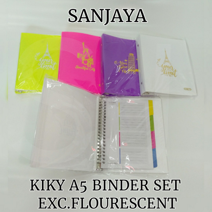 

(HASANS HOME)Kiky Buku Binder Set A5 / Binder Note Exclusive Fluorescent / Kiky A5 Binder Set Exc. Flourescent