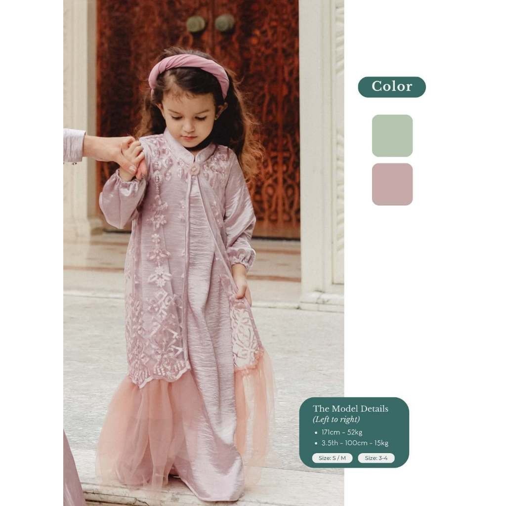 RAYA ZIEL KIDS - SAHARA DRESS / Gamis Anak Perempuan / Gamis Anak Premium / Gamis Ibu Dan Anak / Har