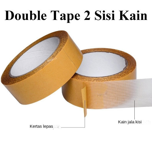 

Double Tape Kain 2 Sisi L2cm P 3m 5m 10m Fiber Solatip Lakban Kain Kuat Lakban Serat Fiber
