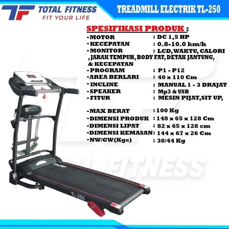 Treadmill Elektrik Total TL 250