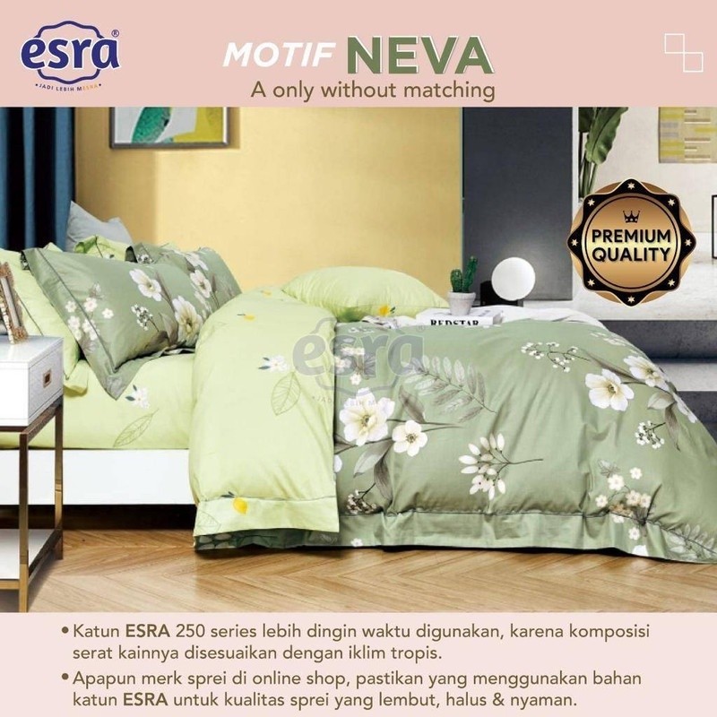 bedcover + sprei anti geser katun esra motif neva
