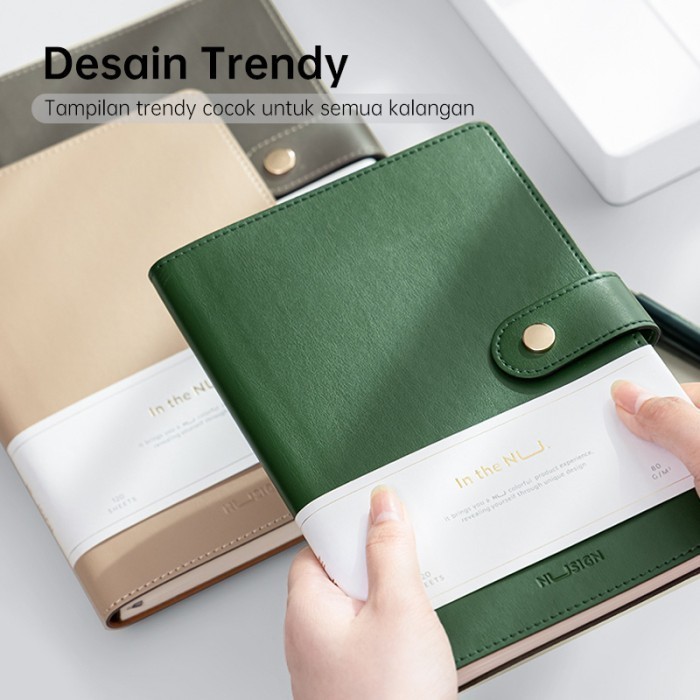 

Nusign Leather Cover Notebook/Buku Catatan Tulis/Agenda A5 NS299