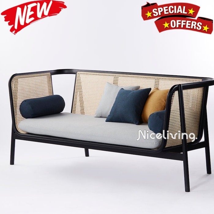 Sofa Rotan Dudukan Busa Kayu Jati Kursi Santai Rotan Kursi Tamu Rotan Indonesian Furniture