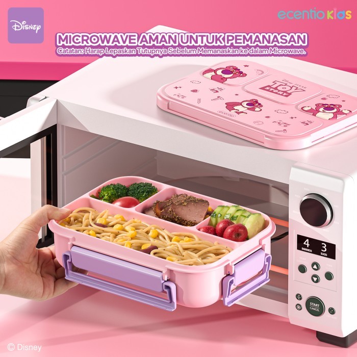 ecentiokids tempat makan anak Disney Lotso sekolah BPA free bayianti tumpah lunch box - Biru
