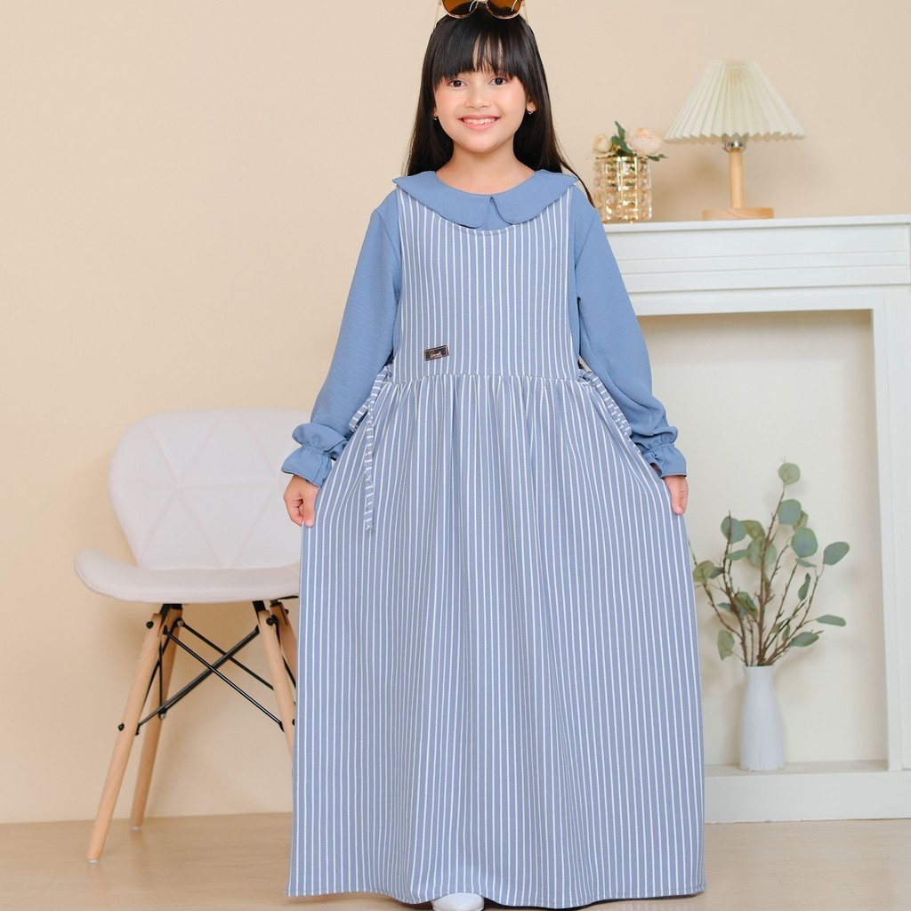 Arsyila -Dress Anak Daviena 2in1 Gamis Lebaran Terlaris Usia 1-14 Tahun OVERALL