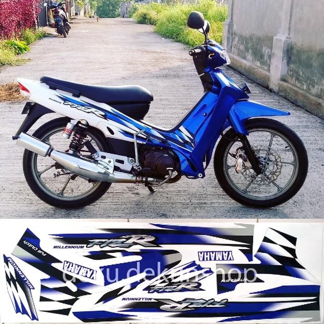 Striping Stiker FIZR Milenium Biru Desain Standar Or1 Mudah dipasang Awet Tahunan Laminasi Glos