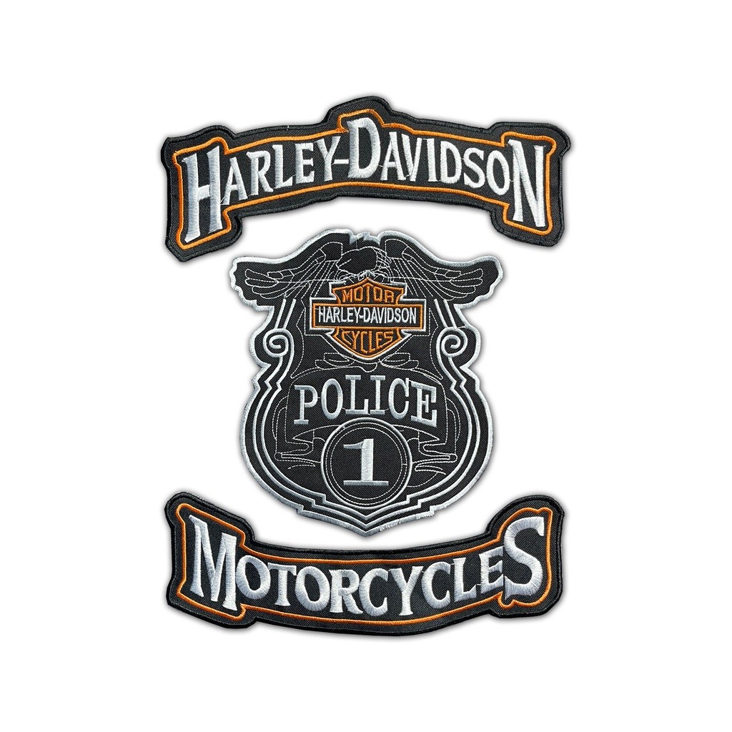 Bordir PATCH BORDIR JAHIT/BACK PATCH BESAR SATU SET EMBLEM HARLEY DAVIDSON AKSESORIS PUNGGUNG