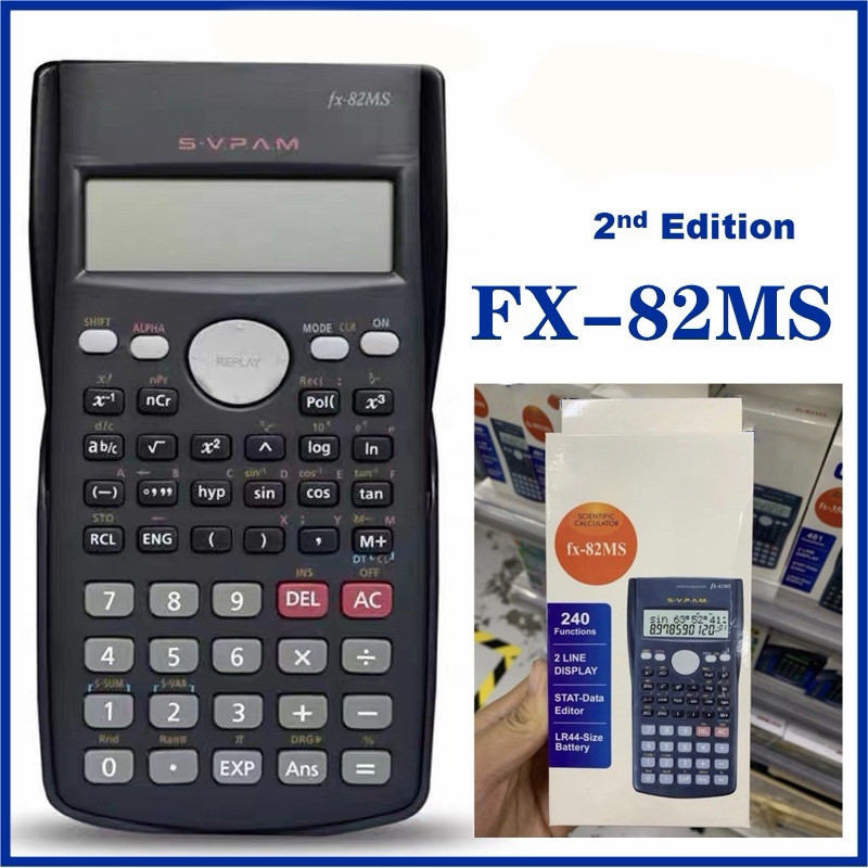 

Kalculator ilmiah 82MS Calculator Hitam Calculator Ilmiah Saku sekolah/Kantor