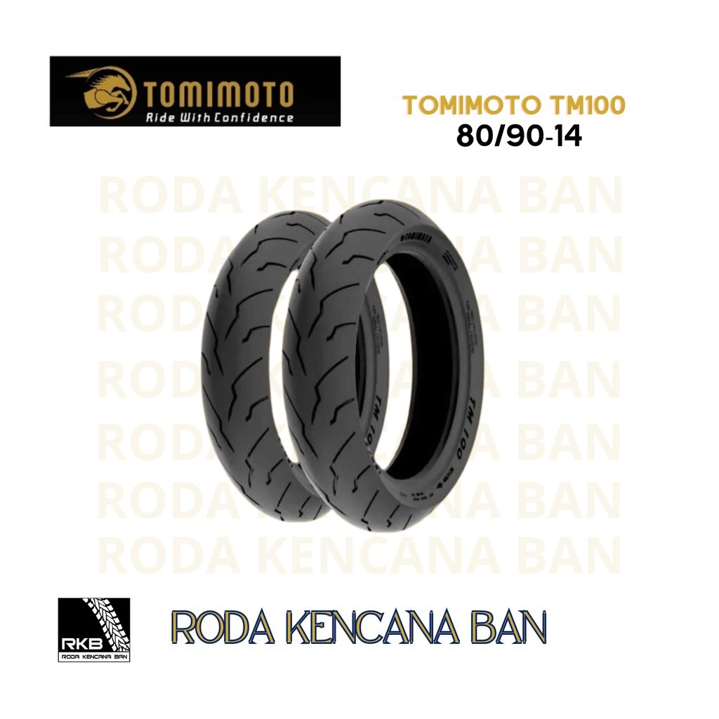 Ban Motor TOMIMOTO TM100 size 80/90 R14 - Tubeless Ban Belakang BEAT, SCOOPY, VARIO 125/150, MIO, FI