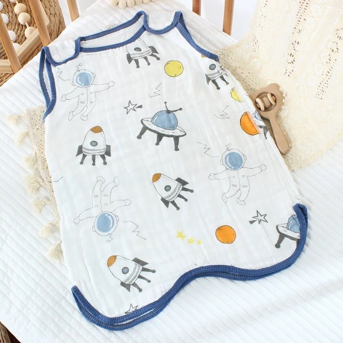 Selimut bayi bayi / Baju selimut bayi bahan katun 4 lapis motif lucu - Astronot