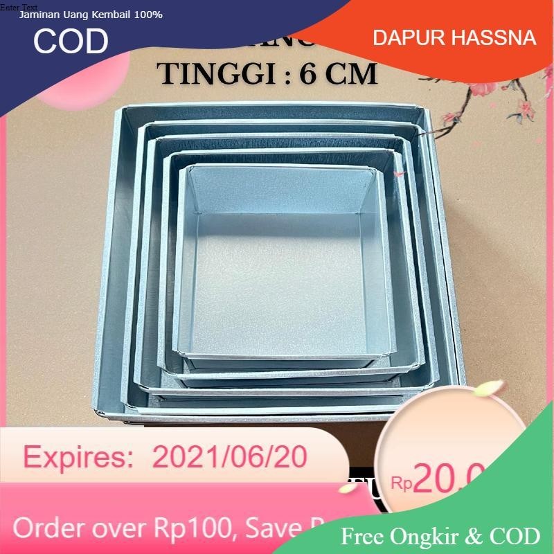 Set Loyang Kotak 5 Pcs - Ukuran 12x12, 14x14, 16x16, 18x18, dan 20x20 - Loyang Kue