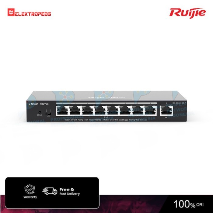 Ruijie Reyee RG-ES209GC-P Cloud Managed 9 Ports Gigabit PoE Switch - Ruijie Switch - Ruijie