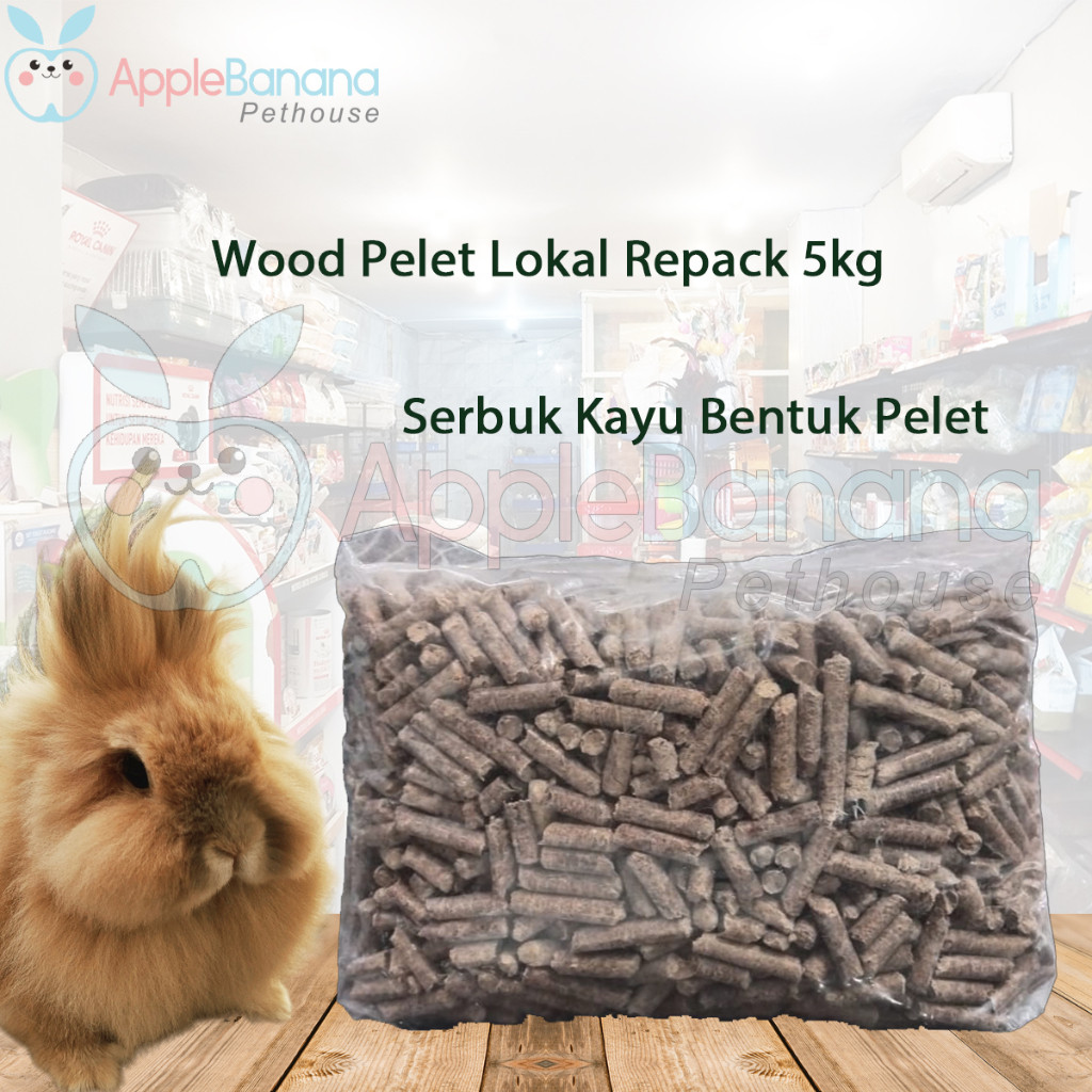Litter/Serbuk Wood Pelet 5 Kg Kayu Bentuk Pelet Wood Pelet Lokal 5 kg