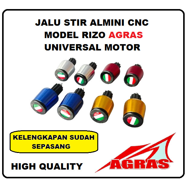 JALU STIR PCX VARIASI BAR END BANDUL STIR VARIASI ALMINI CNC UNIVERSAL MOTOR AGRAS GOLD MERAH SILVER