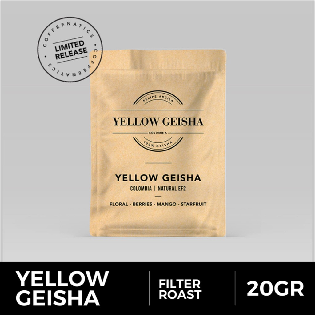 

Yellow Geisha 20g - Biji Kopi Gesha 20gr | Coffeenatics