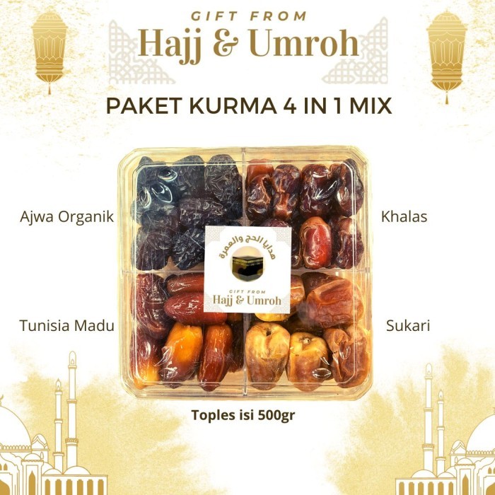 

ATMA PAKET KURMA 4 IN 1 | Korma Mix 4in1 | Paket Oleh oleh Haji Umroh gift