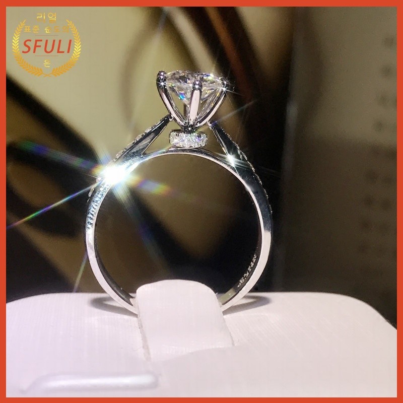 Cincin Moissanite 2 Karat Pt950 Cincin Temperamen Mode Platinum