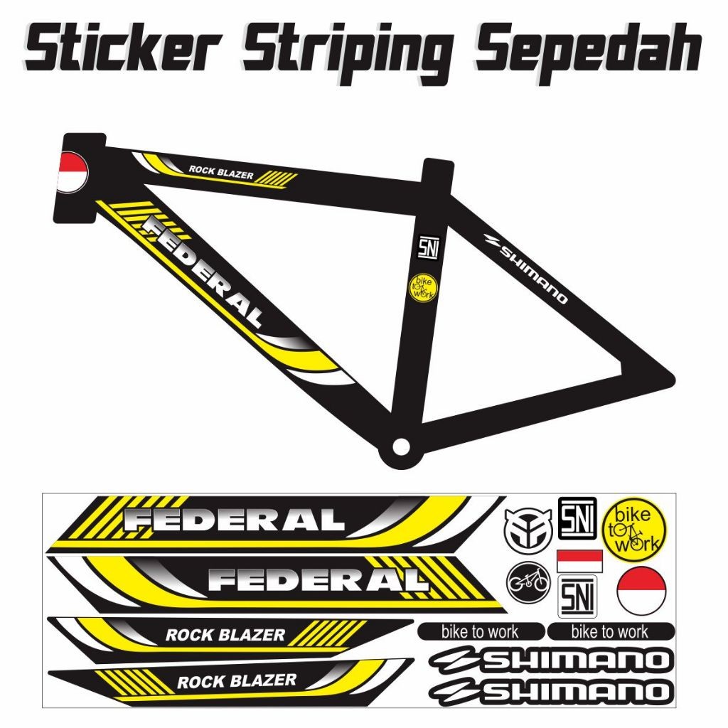 STIKER POLET NEW FEDERAL STRIPING SEPEDAH STRIPING STRIPING KEREN SEPEDAH