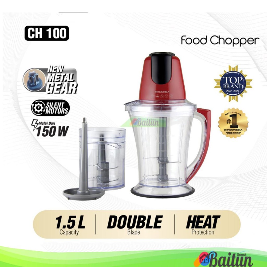 Baitun Chopper Mitochiba CH-100 [1.5 Liter] / Food Processor Coper Choper Blender Penggiling Daging 
