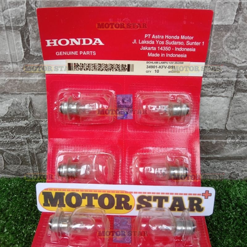 Bohlam Lampu Depan Motor Honda 12v 25watt Grand Supra Vario Beat Revo Lama Karisma Blade