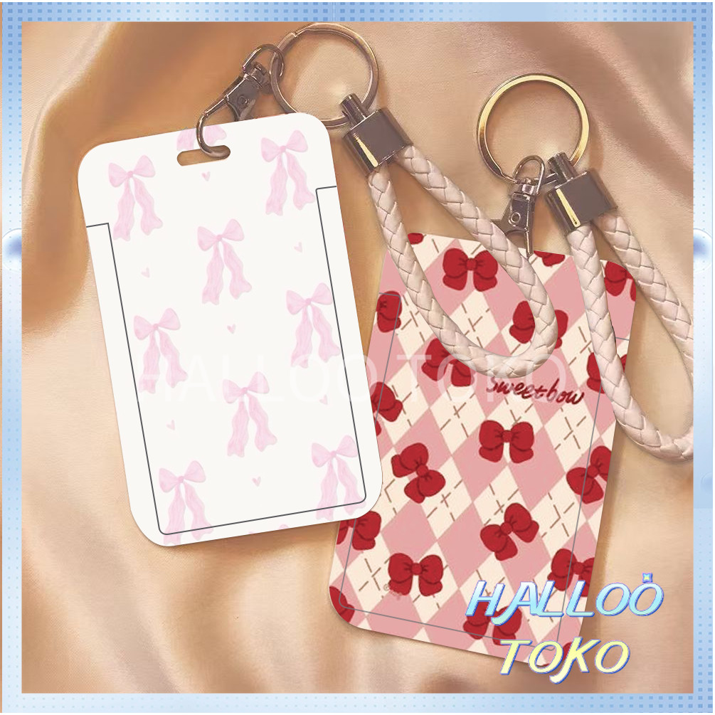 

ID CARD HOLDER MOTIF KAWAII TEMPAT KARTU PHOTOCARD PHOTO CARD Pelindung + Tali,Kupu-kupu bunga dan bentuk hati yang memenuhi layar