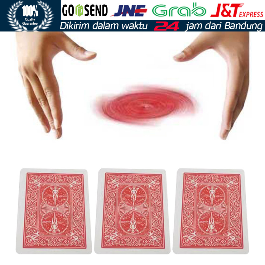 Set Sulap Kartu UFO Terbang / Magic Flying Card dengan Trik Sulap, Benang Tersembunyi, Lilin Sulap /