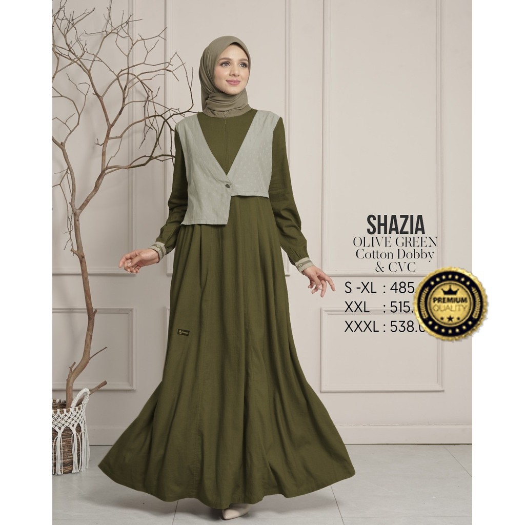 DAMOZA - Gamis Damoza  (COUPLE SHAZIA) baju Muslim Keluarga - Gamis Simple Elegan Kekinian Terbaru -