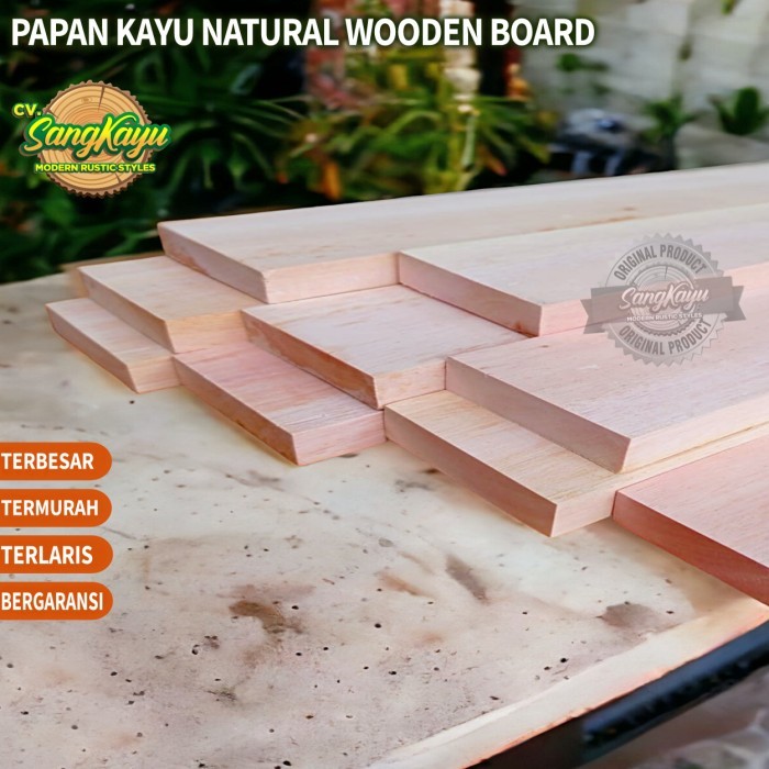 Papan kayu 150x35x1,5cm Wooden board bahan meja kayu - 60 cm, 15 cm