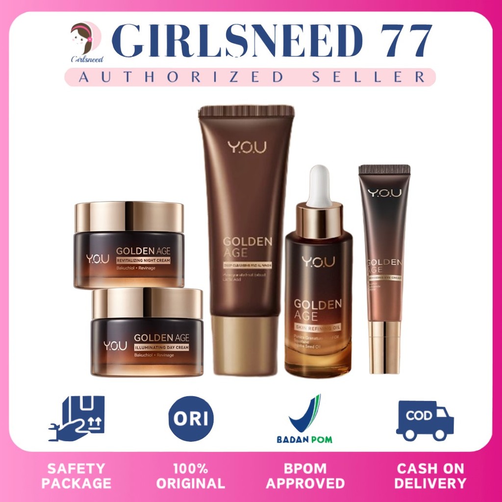 GN77 YOU Golden Age 5in1 Paket Skincare | Golden Age Anti Aging Eye Cream