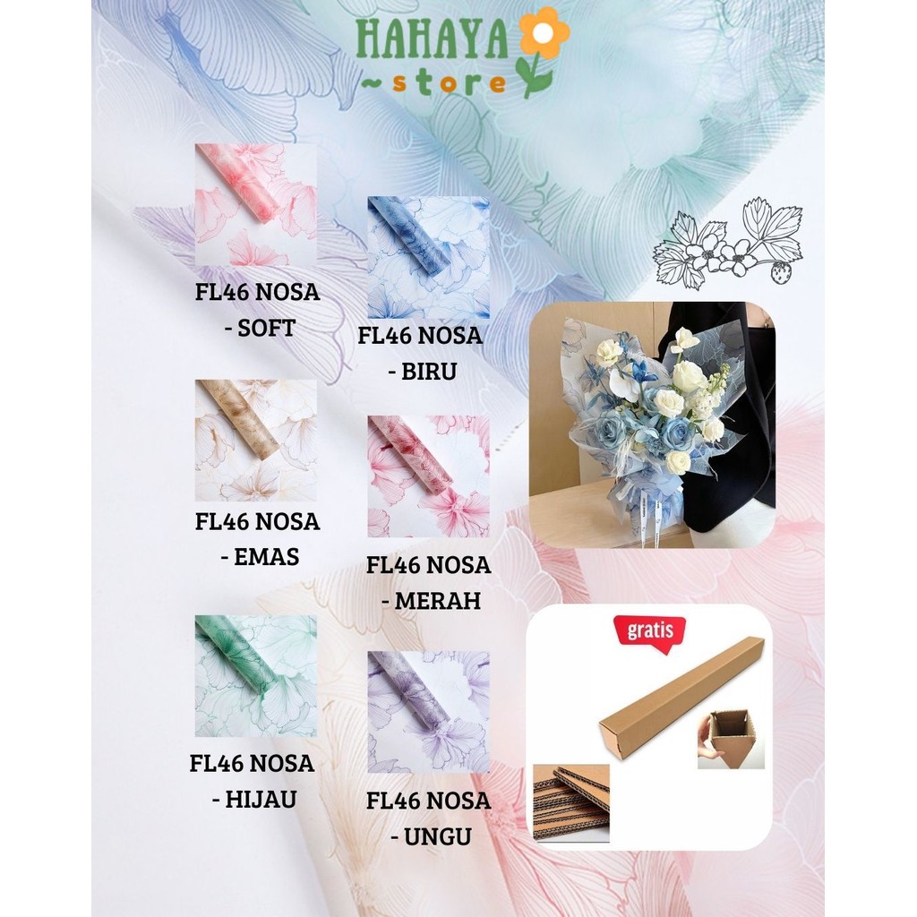 

HAHAYA - FL46 NOSA Kertas Bunga Paper Buket Motif Cellophane