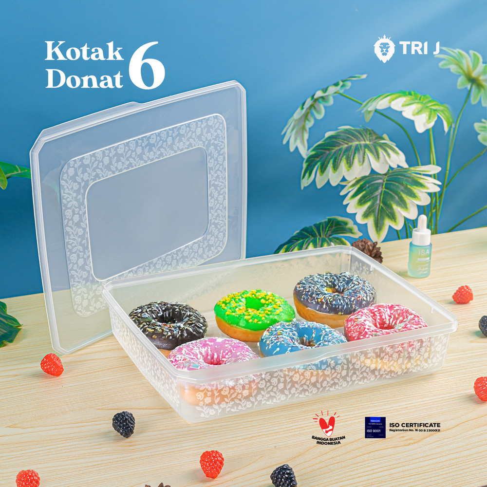 KOTAK DONAT WADAH DONAT / TOPLES TEBAL DONAT ROTI WADAH MAKANAN PLASTIK TEBAL BESAR / KOTAK ROTI