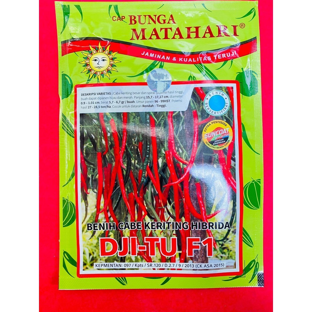 Benih Cabe Keriting DJITU F1 Hibrida isi 10gr dari BUNGA MATAHARI SEED