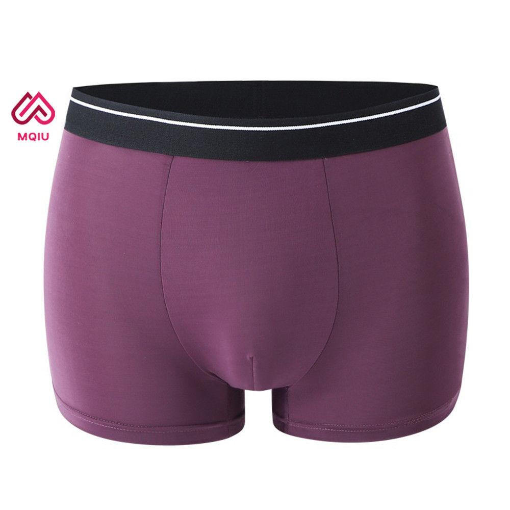 MQIU - Boxer Pria Sutra Es Polos Celana Dalam Anti Bakteri Graphene Yang Nyaman Bernapas Impor High 