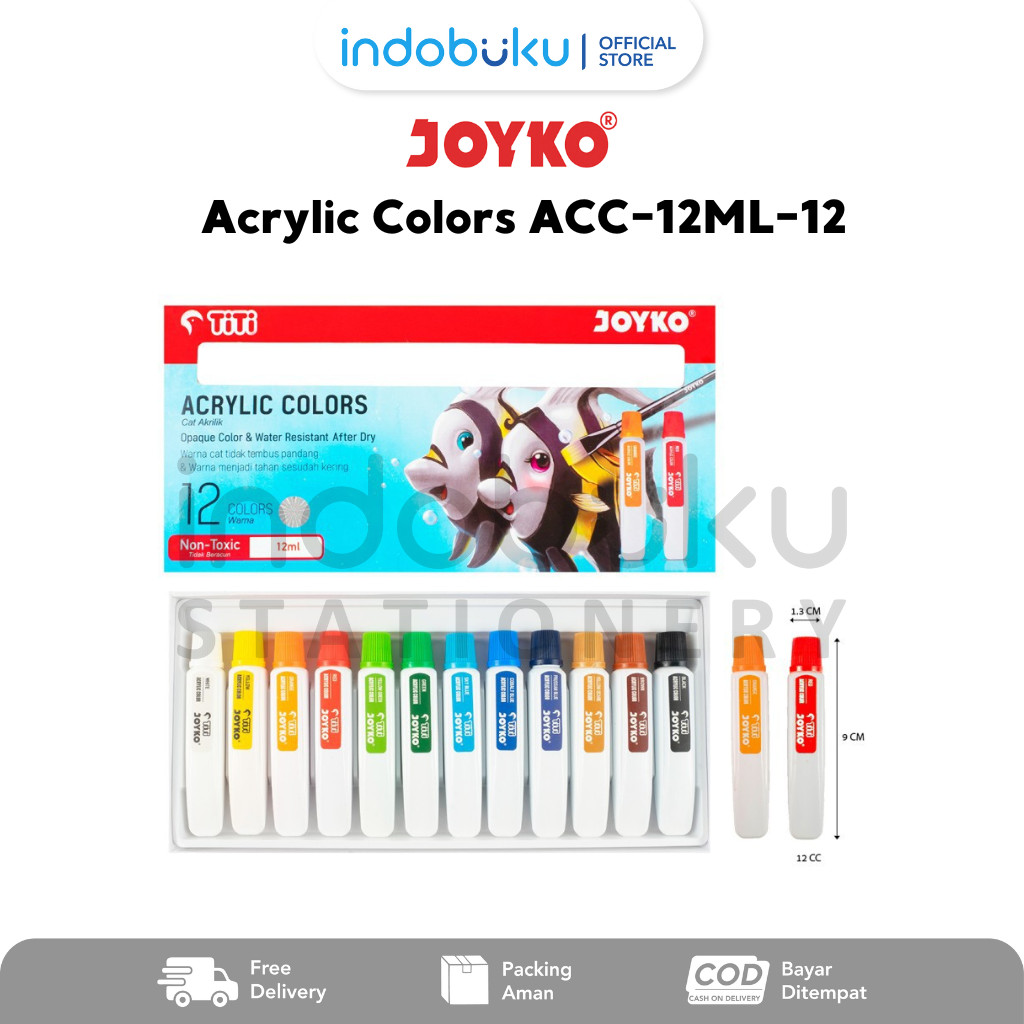 

Acrylic Colors Cat Akrilik Joyko 12 Warna ACC-12ML-12