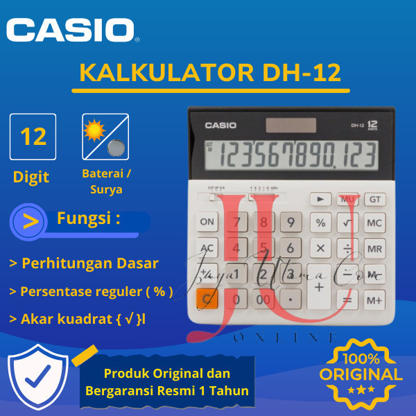

Calculator Casio DH 12 Putih