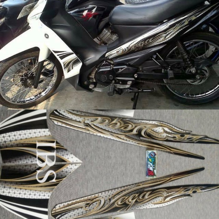 STRIPING VEGA ZR PUTIH GOLD 2011 STIKER ORI YAMAHA POLET PLISIR