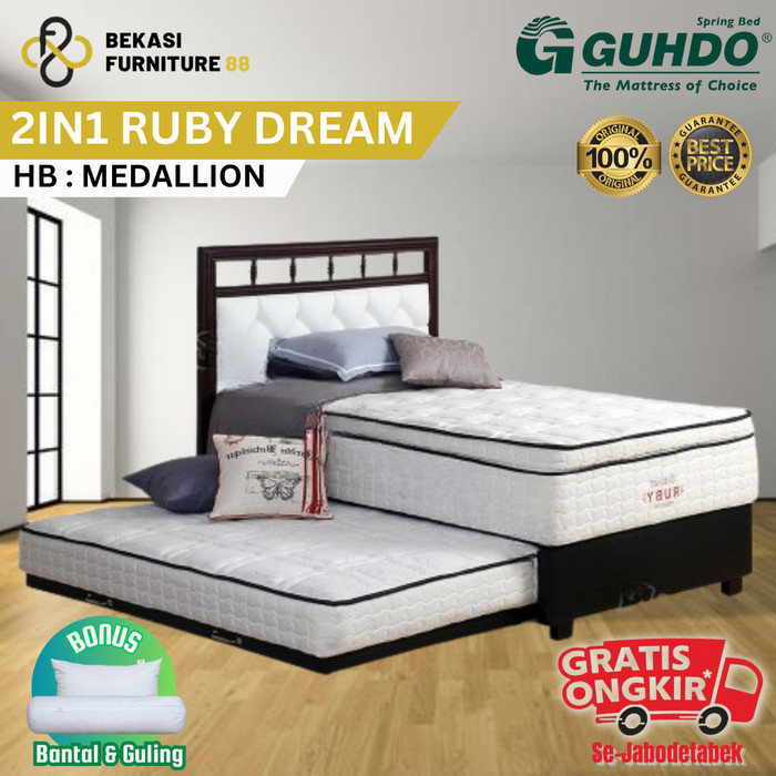 Full Sett Kasur 2in1 Guhdo Springbed Ruby Dream Natural Latex