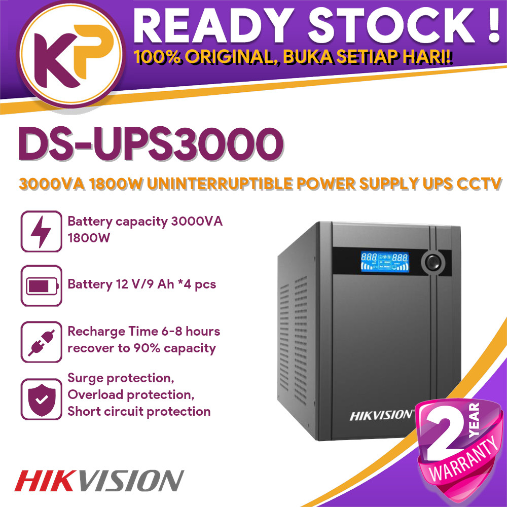 HIKVISION DS-UPS3000 3000VA 1800W UNINTERRUPTIBLE POWERSUPPLY UPS CCTV