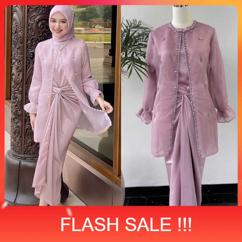 PROMO NEW ONE SET JEMMA ORGANZA SATIN MAXMARA BAJU KONDANGAN KEKINIAN OOTD TRENDY 2023 BY ZEFA BUSAN